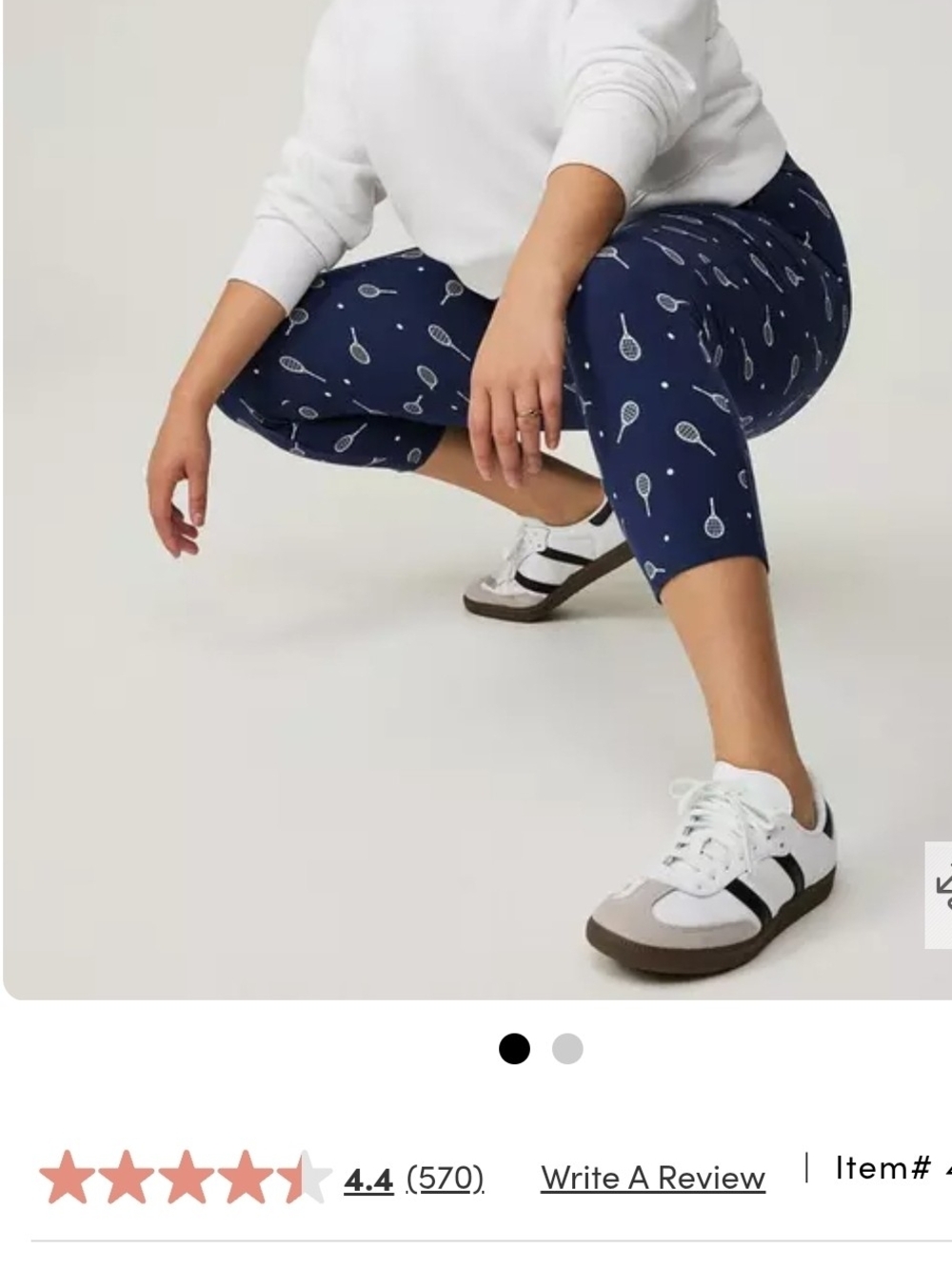 torrid Navy Capri Leggings with White Tennis Racket Print